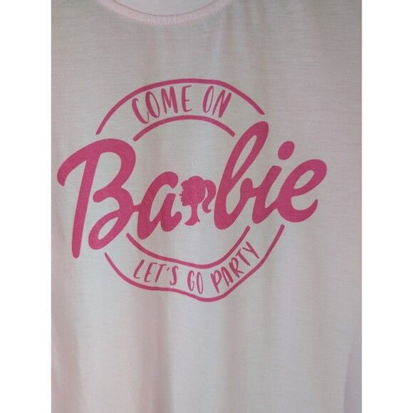 Come on Barbie, Let's Go Party Women's Pink Barbie Shirt Size Small - Picture 2 of 4
